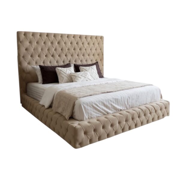 Lit Velour Capitonné Marsilya